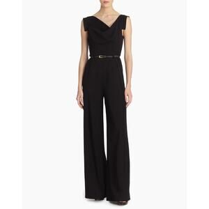 Black Halo Jackie O Jumpsuit Cap Sleeve Wide Leg Jumpsuit Black 8